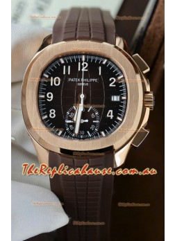 Patek Philippe Aquanaut Super Clone 5968 Chronograph Rose Gold Casing Brown Dial Watch 