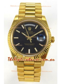 Rolex Day Date Super Clone Black Honey-Comb Dial 40MM 220 Grams Swiss Replica watch 
