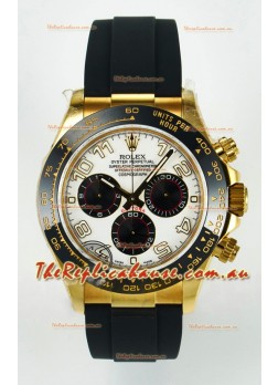 Rolex Daytona Super Clone 116518 Yellow Gold White Dial Original Cal.4130 Movement