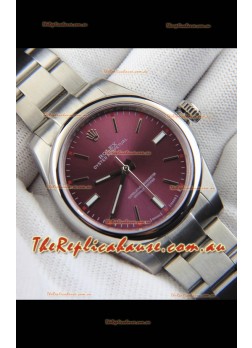 Rolex Oyster Perpetual Japanese Movement Replica Watch 39MM - Burgundy Dial