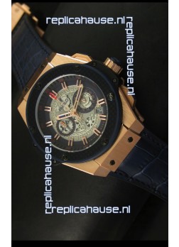 Hublot Big Bang King Rose Gold Skeleton Dial Watch Swiss Quartz 45MM