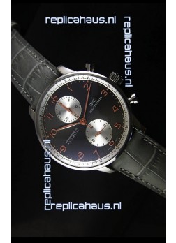 IWC Portuguese Chronograph Swiss Replica Watch in Steel Case - 1:1 Mirror Replica Edition
