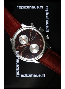IWC Portuguese Chronograph Swiss Replica Watch in Steel Case - 1:1 Mirror Replica Edition