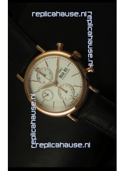 IWC Portofino Chronograph Swiss Watch in Rose Gold Case White Dial