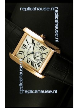 Cartier Tank Anglaise Japanese Replica Watch 34MM - White Dial Pink Gold 