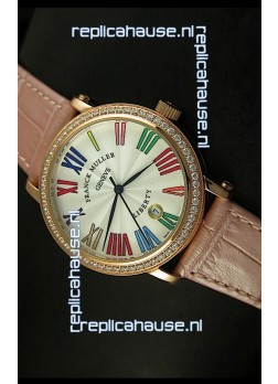 Franck Muller Master of Complications Liberty Japanese Watch in Pink Strap