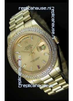 Rolex Day Date II 41MM Swiss Replica Watch - Gold Dial - 1:1 Mirror Replica Watch 