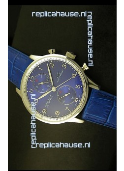 IWC Portuguese Chronograph Swiss Replica Watch in Steel Case - 1:1 Mirror Replica Edition