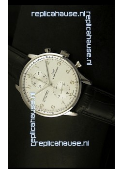 IWC Portuguese Chronograph Swiss Replica Watch in Steel Case - 1:1 Mirror Replica Edition