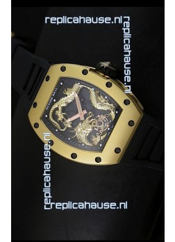 Richard Mille RM057 Tourbillon Jackie Chan Swiss Replica Watch in Yellow Gold