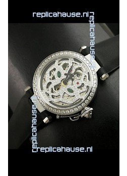 Cartier Pasha Ladies Replica Watch in Skelton Diamond Dial