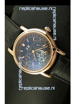 Patek Philippe Complications Tourbillon Japanese Replica Watch in Pink Gold