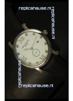 Patek Philippe Calatrava Stainless Steel Watch Diamonds Hour Markers