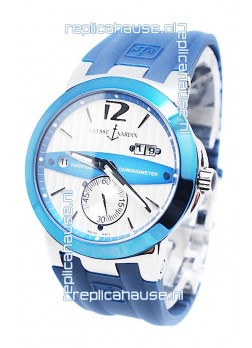 Ulysse Nardin Executive Dual Time Japanese Replica Watch in Persian Blue Bezel
