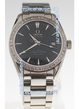 Omega SeaMaster CO AXIAL Swiss Replica Watch in Diamond Bezel