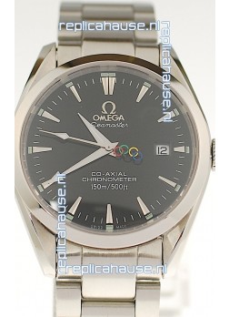 Omega SeaMaster CO AXIAL Swiss Replica Watch in Black Dial
