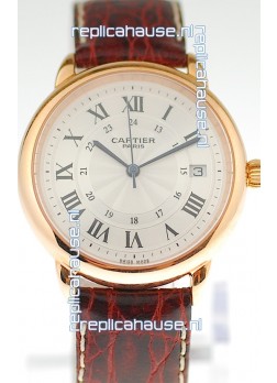 Ronde De Cartier Louis Swiss Replica Pink Gold Watch
