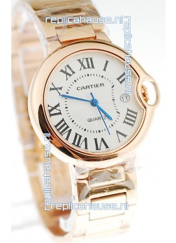 Ballon Bleu De Cartier Japanese Replica Pink Gold Watch