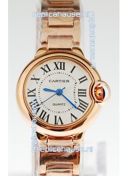 Ballon Bleu De Cartier Japanese Ladies Replica Pink Gold Watch