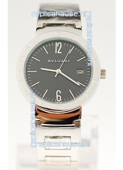 Bvlgari Quartz Japanese Steel Watch in Black Dial