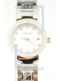 Bvlgari Quartz Japanese Steel Watch in White Dial