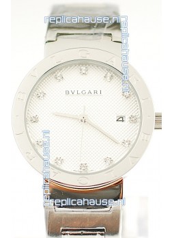 Bvlgari Quartz Japanese Steel Watch in Diamond Markers
