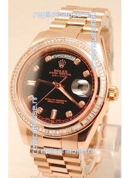 Rolex Day Date II Rose Gold Japanese Replica Watch