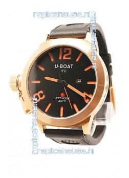U-Boat Classico Japanese Gold Watch in Black Dial