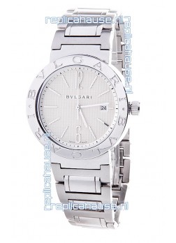 Bvlgari Quartz Japanese Replica Watch in Silver Dial