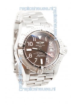 Breitling Chronograph Chronometre Swiss Replica Watch in Brown Dial