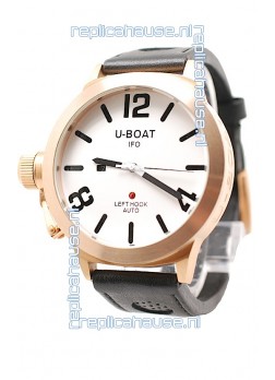 U-Boat Classico Japanese Gold Watch in White Dial
