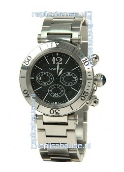 Cartier Pasha Seatimer Swiss Replica Automatic Watch in Black Dial