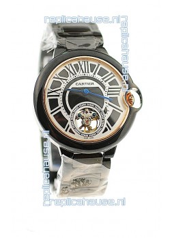 Ballon Bleu De Cartier flying Tourbillon Japanese Replica PVD Watch 