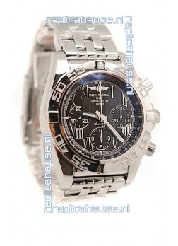 Breitling Chronograph Chronometre Swiss Replica Watch in Black Dial