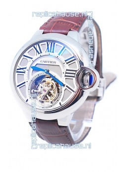 Cartier Ballon de Bleu Flying Tourbillon Swiss Silver Watch