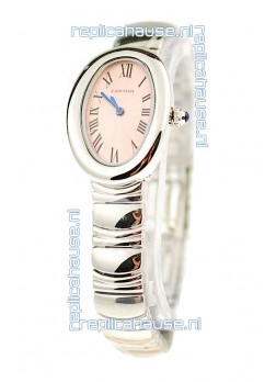 Cartier Baignoire Ladies Japanese Replica Watch in Pink Dial