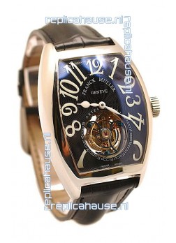 Franck Muller Aeternitas Tourbillon Swiss Replica Watch in Black Strap