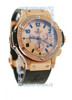 Hublot Big Bang Swiss Replica Watch in Beige Dial Diamonds Bezel