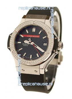 Hublot Big Bang Luna Rossa PVD Diamonds Swiss Quartz Watch
