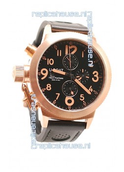 U-Boat Flightdeck Japanese Gold Replica Watch