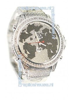 Jacob & Co Diamond Japanese Replica Watch in Black/White Diamond Dial