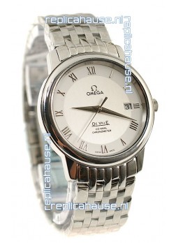 Omega Co-Axial Deville Japanese Steel Watch in White Dial