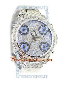 Jacob & Co Diamond Japanese Replica Watch in Light Blue Dial