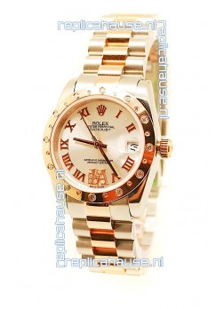 Rolex Datejust Two Tone Rose Gold Swiss Replica Watch - 36MM
