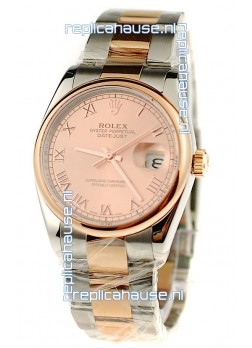 Rolex Day Date Two Tone Japanese Watch in Pink Gold Dial