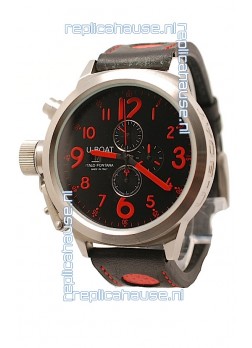 U-Boat Flightdeck Japanese Replica Watch in Black Dial