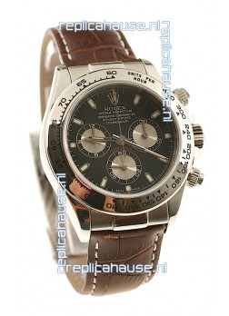 Rolex Daytona Cosmograph 2011 Edition Swiss Watch in Brown Leather Strap