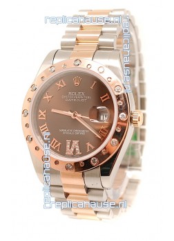 Rolex DateJust Mid-Sized Swiss Replica Rose Gold Watch
