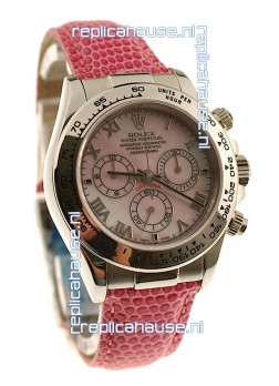 Rolex Daytona Cosmograph Swiss Replica Watch in Light Pink Pearl Dial