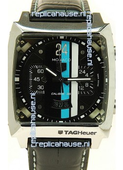 Tag Heuer Monaco Swiss Structure Japanese Replica Watch in Black Dial
